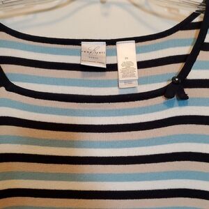 SALE: New Striped Knit Top - Blue, Black, Tan, & White
